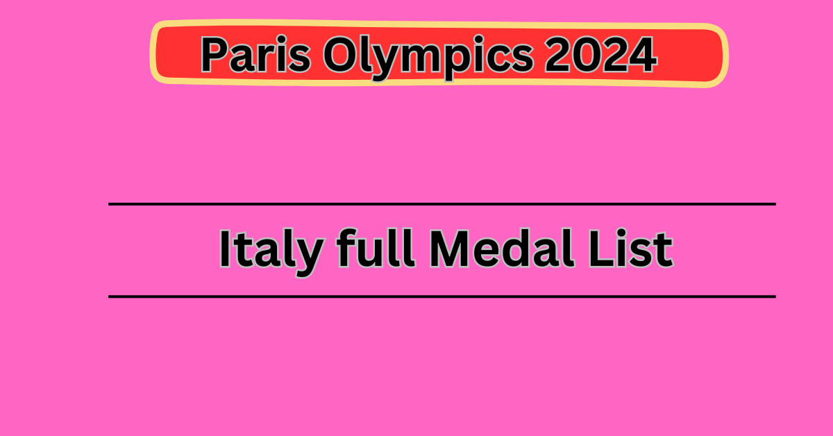 Paris Olympic 2024 Italy Medal List